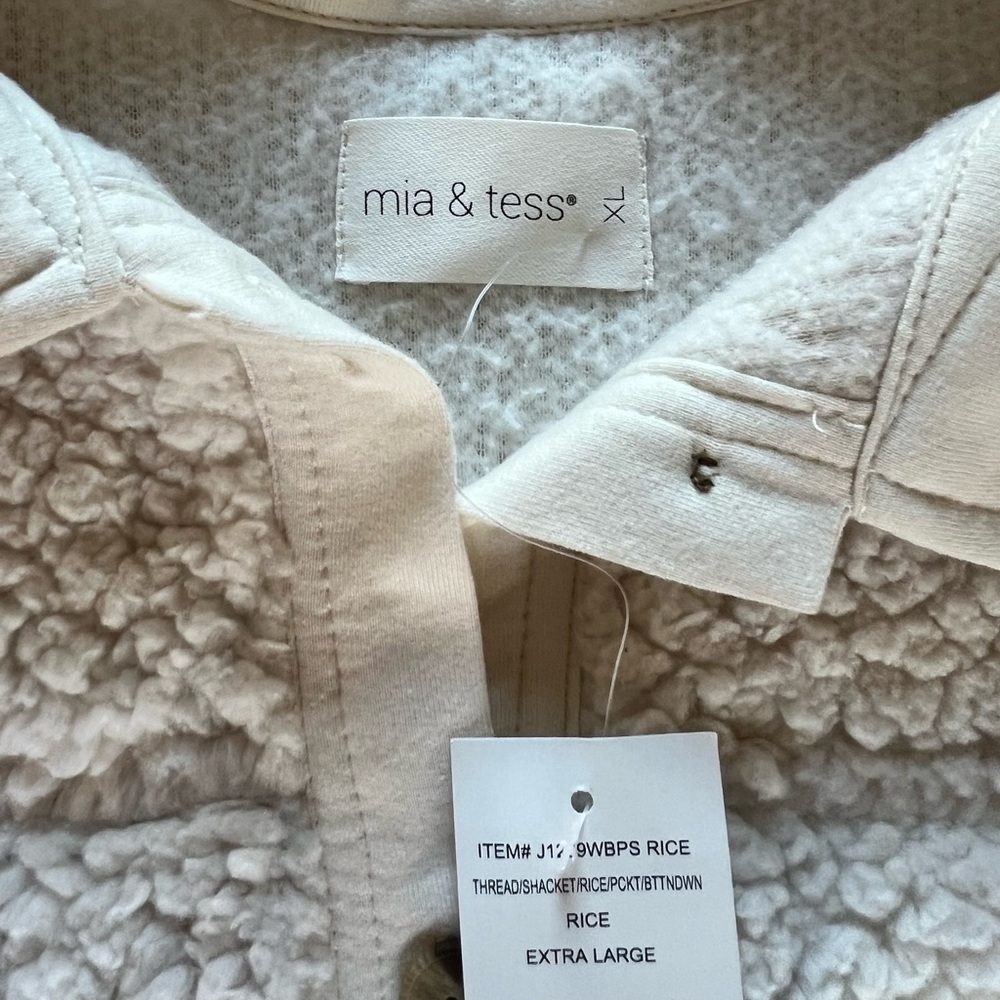 Mia & Tess Sherpa Button Down - Picture 3 of 6